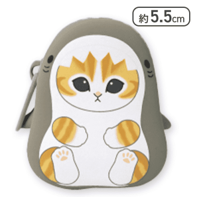 【グレー×ブラウン】mofusand サメにゃんシリコンポーチ