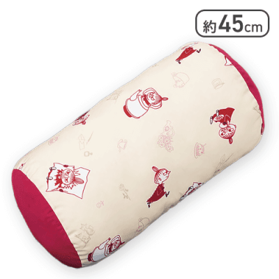 【アイボリー】ムーミン ドラムクッション ネイビー＆アイボリー