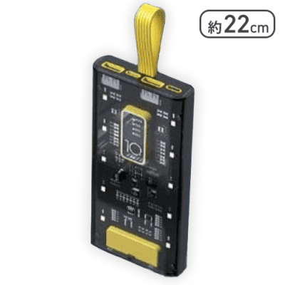 【ブラック】スケルトンモバイルバッテリー10000ｍAh