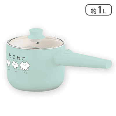 【ブルー】たこねこ 電気マルチ片手鍋