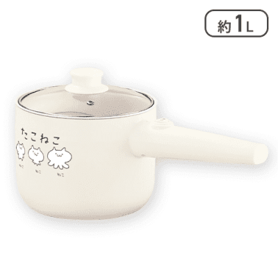 【ホワイト】たこねこ 電気マルチ片手鍋