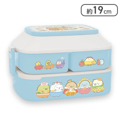 【ブルー】すみっコぐらし ようこそ！たべもの王国 ハウス型ランチボックス