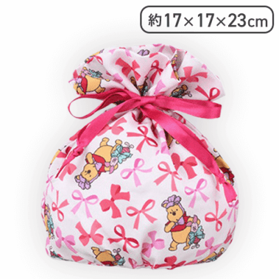 【リボン】くまのプーさん プレミアムサテン巾着