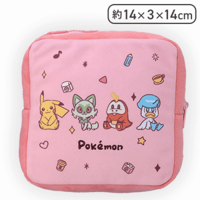 【ピンク】ポケットモンスター スクエアポーチ -Joyfuldays-