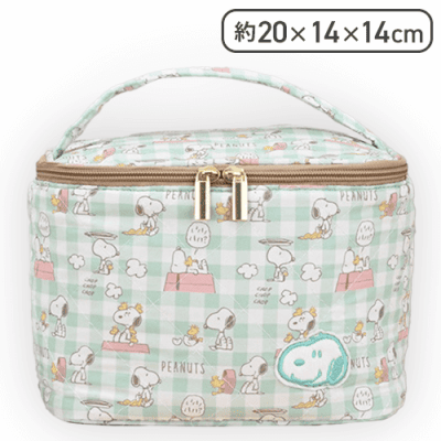 【グリーン】SNOOPY プレミアムキルティングバニティポーチ