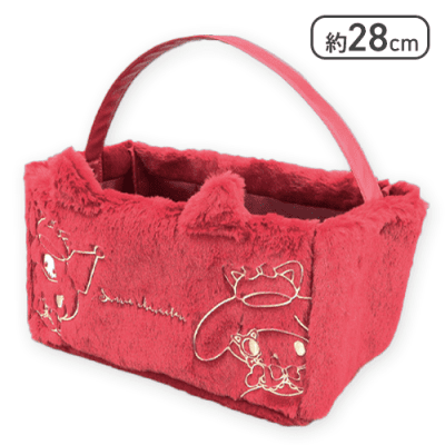 【レッド】サンリオキャラクターズ ねこねこ探偵仕切り付き収納バッグ