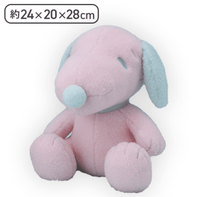 【ミントグリーン×ピンク】SNOOPY Lぬいぐるみ パステルカラー