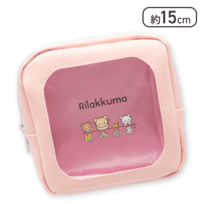 【みんなでごはん】リラックマ NEW BASIC RILAKKUMA 窓付きスクエアポーチ
