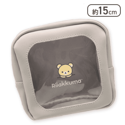 【リラックマ】リラックマ NEW BASIC RILAKKUMA 窓付きスクエアポーチ