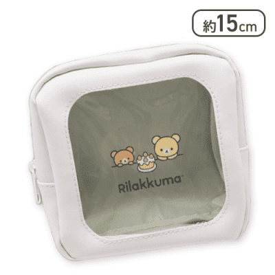 【ケーキ】リラックマ NEW BASIC RILAKKUMA 窓付きスクエアポーチ