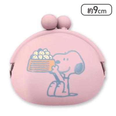 【スモーキーピンク】スヌーピー　シリコンがまぐちポーチ4