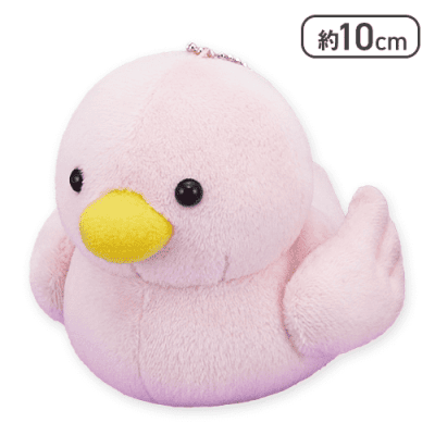【ピンク】FANS おふろのあひるボールチェーン付きぬいぐるみ