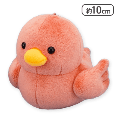 【レッド】FANS おふろのあひるボールチェーン付きぬいぐるみ