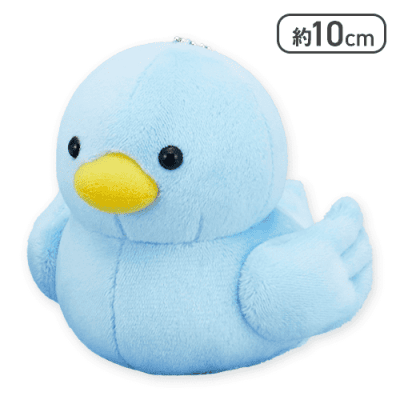 【ブルー】FANS おふろのあひるボールチェーン付きぬいぐるみ