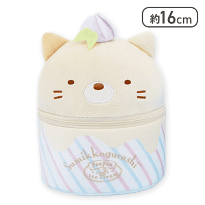 【ねこ】すみっコぐらし ぺんぺんアイスクリーム とろ〜りカップアイス型ぬいぐるみポーチ