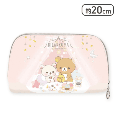 【ピンク】リラックマ パジャマパーティー クリアマルチポーチ