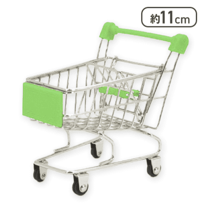 【単品配送不可】【グリーン】ショッピングカートミニ