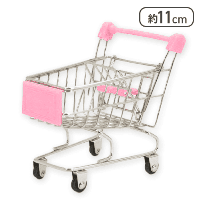 【単品配送不可】【ライトピンク】ショッピングカートミニ