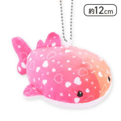 【ガーネット】幸せのジンベエザメ ぶるぶるぬいぐるみマスコットBC-宝石カラー- Ver2