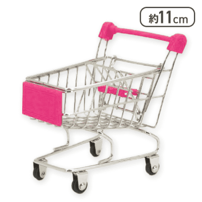 【単品配送不可】【ピンク】ショッピングカートミニ