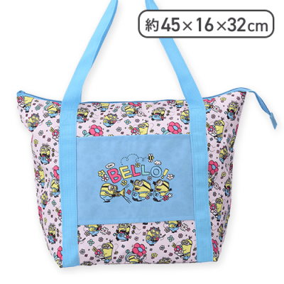 【ライトブルー】ミニオン プレミアムキャリーオンバッグ Flower Ver.