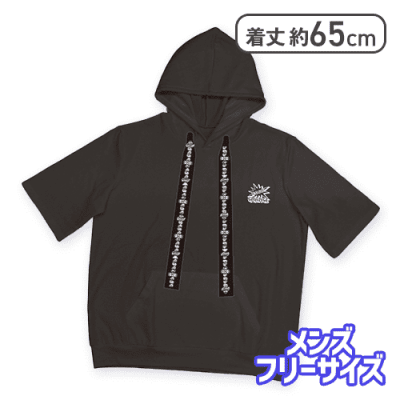 【単品配送不可】【紐&袖口デザイン】JUGGLER 5分袖パーカー