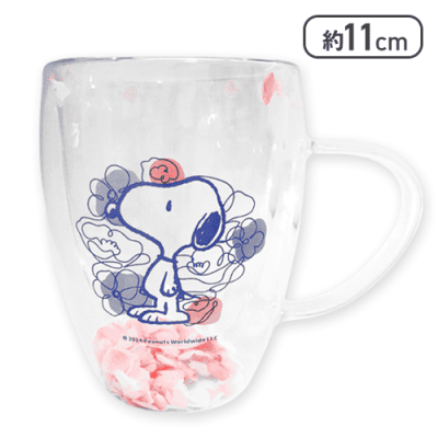 【ピンク&ブルー】スヌーピー ダブルウォールグラス