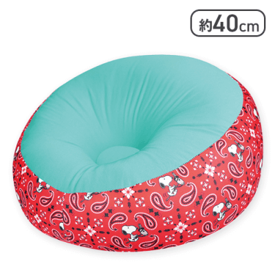 【グリーン×レッド】スヌーピーペイズリークッション