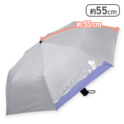【みずたまりグレー】スヌーピー 晴雨兼用折りたたみ傘　