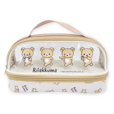 【ブラウン】リラックマ Rilakkuma Style クリア2段ポーチ