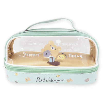 グリーン】リラックマ Rilakkuma Style クリア2段ポーチ
