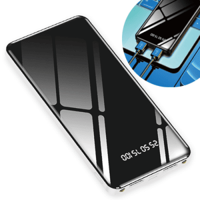 ホワイト 黒っぽかっ 12000mAh 大容量モバイルバッテリー