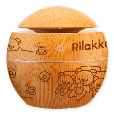 【ライトブラウン】リラックマ BASIC RILAKKUMA 木目調LEDライト付き加湿器