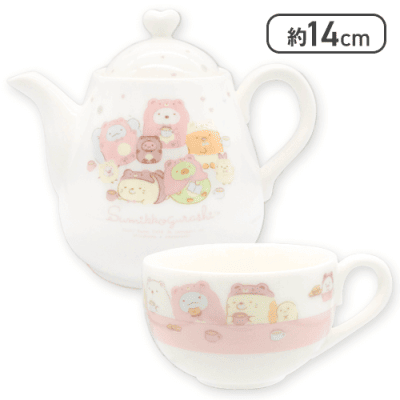 【ピンク】すみっコぐらし おうちでくまカフェ ティーポット＆カップセット