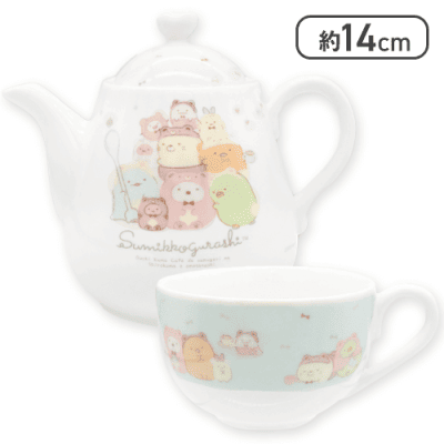 【ブルー】すみっコぐらし おうちでくまカフェ ティーポット＆カップセット