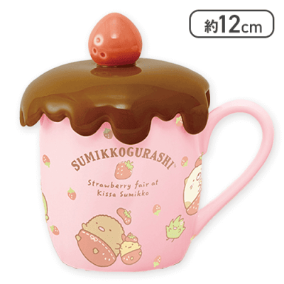 ピンク】すみっコぐらし いちごフェア ケーキ型ふた付き
