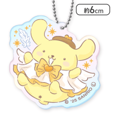 【ポムポムプリン】サンリオキャラクターズ ふんわりリボンエンジェルミニアクリルキーホルダー