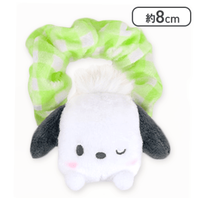 【グリーン】ポチャッコ ぴょこきゅんギンガムシュシュ
