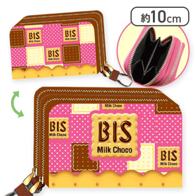 【BIS(ピンク)】チロルチョコ Wファスナーコインケース