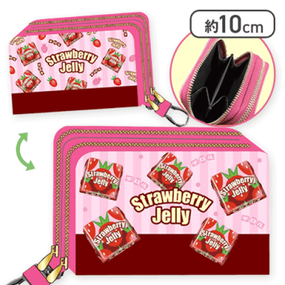 【いちごゼリー】チロルチョコ Wファスナーコインケース