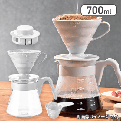 V60コーヒーサーバーセット ペールグレー