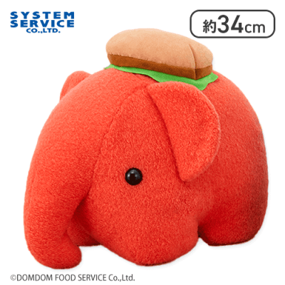 【レッド】ドムドムハンバーガー ハンバーガーとどむぞうくんふわふわぬいぐるみXL