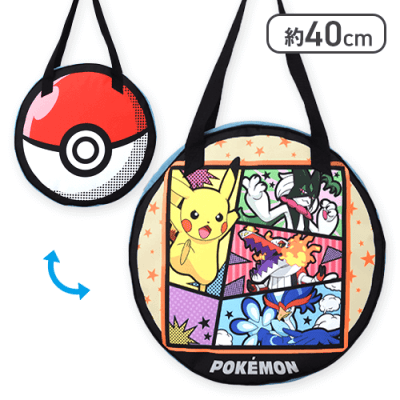 【スクエアデザイン】ポケットモンスター プラチナムザッカコミックアート風収納バッグ
