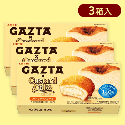 【3個入】カスタードケーキ＜バスクチーズケーキ＞※賞味期限:2025/09/30