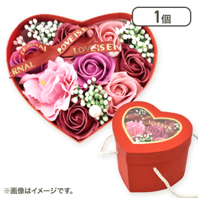 【レッド】箔押しが高級感UP！ハートボックス