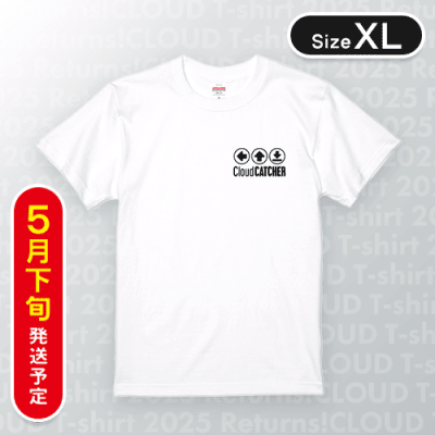 【ホワイト/XL】PlayButtonTシャツ　※5月下旬発送