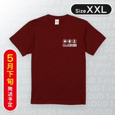 【バーガンディ/XXL】PlayButtonTシャツ/バーガンディ/XXL　※5月下旬発送