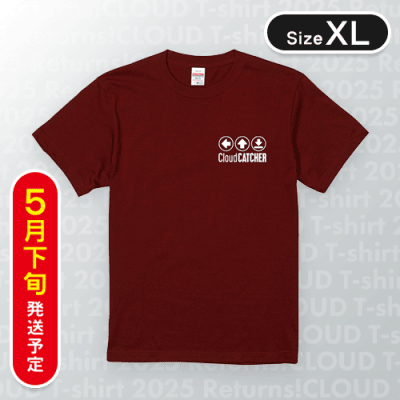 【バーガンディ/XL】PlayButtonTシャツ/バーガンディ/XL　※5月下旬発送