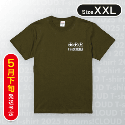 【カーキ/XXL】PlayButtonTシャツ　※5月下旬発送