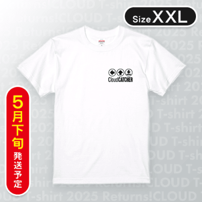 【ホワイト/XXL】PlayButtonTシャツ　※5月下旬発送